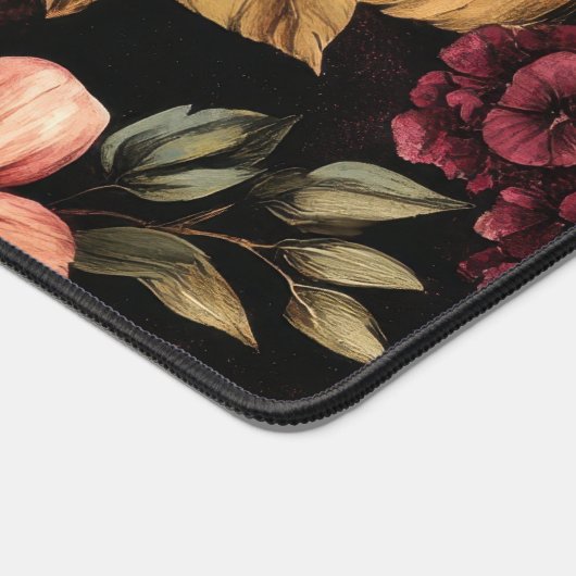 Monographie des Burgundy Floral Pattern Schreibtischunterlage (Ecke)