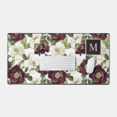 Monographie des Burgundy Floral Pattern Schreibtischunterlage (Tastatur & Maus)