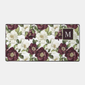 Monographie des Burgundy Floral Pattern Schreibtischunterlage (Vorderseite)