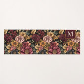 Monographie des Burgundy Floral Pattern Yogamatte (Vorderseite (Horizontal))