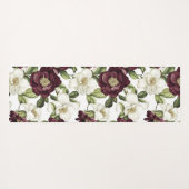 Monographie des Burgundy Floral Pattern Yogamatte (Rückseite (Horizontal))