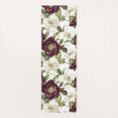 Monographie des Burgundy Floral Pattern Yogamatte (Rückseite)