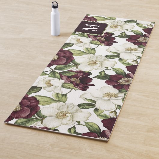 Monographie des Burgundy Floral Pattern Yogamatte (Beispiel)