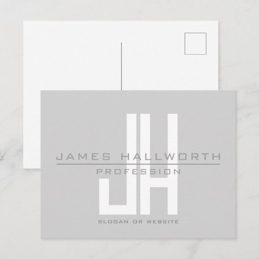 Monographie | Grau Postkarte (Vorne/Hinten)