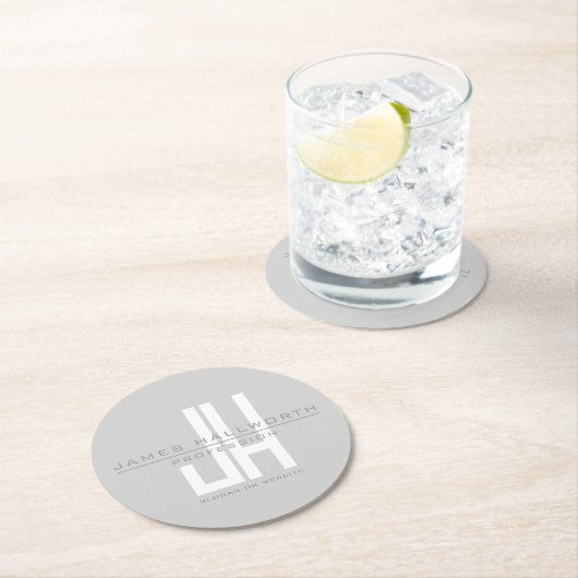 Monographie | Grau Runder Pappuntersetzer (Vor Ort)