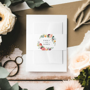 Monographie-Hochzeitschrift für Burgundy Blush Einladungsbanderole