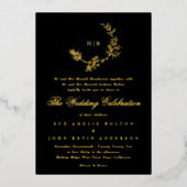 Monographie-Monographie-Monogramm Onyx Hochzeit Folieneinladung (Vorderseite)