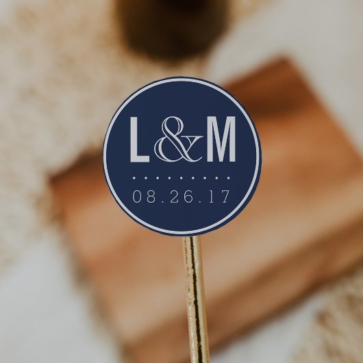 Monographie und Datum der Hochzeiten der modernen Runder Aufkleber