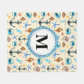 Monographie von Strand und Meer Fleecedecke (Vorderseite (Horizontal))