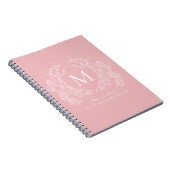 Monographisches Wappen-Monogramm-Notebook in Rosa Notizblock (Rechte Seite)