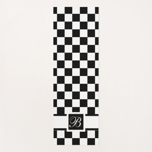 Monograviert in Schwarz-Weiß-Yogamattel Yogamatte (Vorderseite)