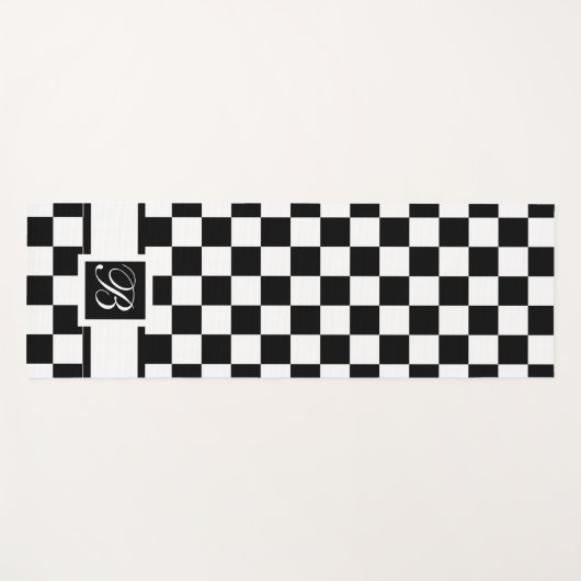 Monograviert in Schwarz-Weiß-Yogamattel Yogamatte (Vorderseite (Horizontal))