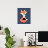 Monokel-Hipster-Rotfuchs Poster (Heimbüro)