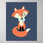 Monokel-Hipster-Rotfuchs Poster (Vorne)