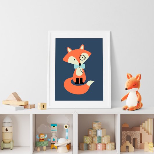 Monokel-Hipster-Rotfuchs Poster