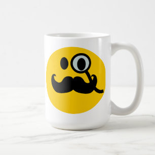 Monokel & Schnurrbart Anpassbarer Hintergrund) Kaffeetasse