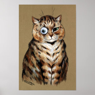 Monokelkatze, Louis Wain Poster