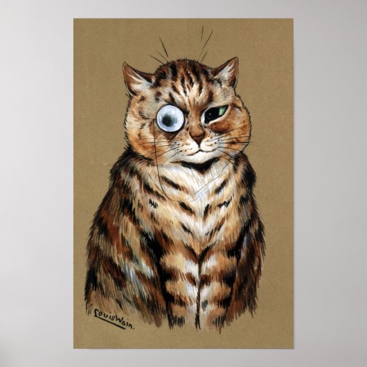 Monokelkatze, Louis Wain Poster (Vorne)
