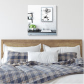 Monokrom blomma leinwanddruck (Insitu (Schlafzimmer))