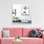 Monokrom blomma leinwanddruck (Insitu (Wohnzimmer))