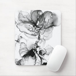 Monokrom blomma mousepad