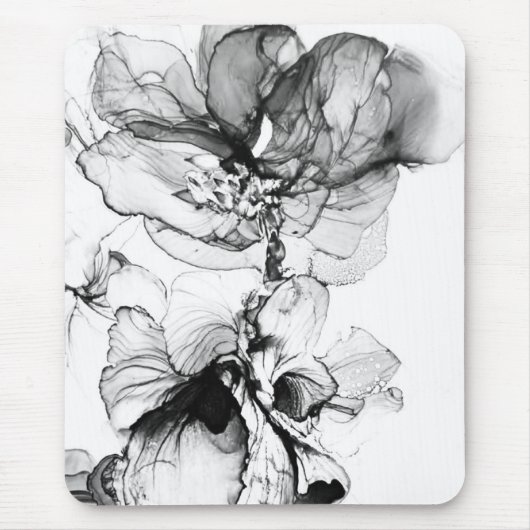 Monokrom blomma mousepad (Vorne)