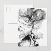 Monokrom blomma postkarte (Vorne/Hinten)