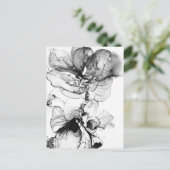Monokrom blomma postkarte (Stehend Vorderseite)