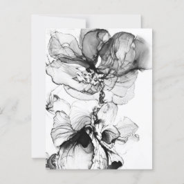 Monokrom blomma postkarte