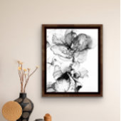 Monokrom blomma rechteckiger pappuntersetzer