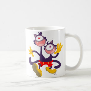 Monokulare Katzen in Tandem laufen Tasse