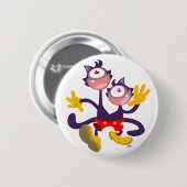 Monokulare Katzen in Tandem Laufknopf Abzeichen Button (Vorne & Hinten)