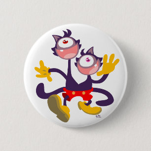 Monokulare Katzen in Tandem Laufknopf Abzeichen Button