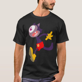 Monokulatze Cartoon Dunkler T - Shirt
