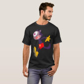 Monokulatze Cartoon Dunkler T - Shirt (Vorne ganz)