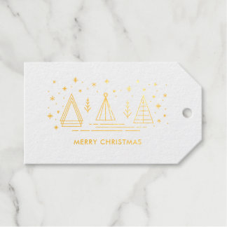 Monoline Christmas Trees Geschenkanhänger