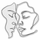 Monoline Couple Sticker: Liebe in jeder Zeile Aufkleber (Vorderseite)