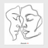 Monoline Couple Sticker: Liebe in jeder Zeile Aufkleber (Blatt)