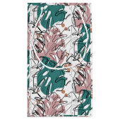 Monoline Monstera Blätter mit Farbflecken Kleine Geschenktüte (Rückseite)