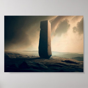 Monolith auf dem Wüstenplanet Poster