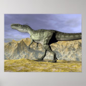 Monolophosaurus dinosaurier in der Wüste - 3D-Rend Poster (Vorne)