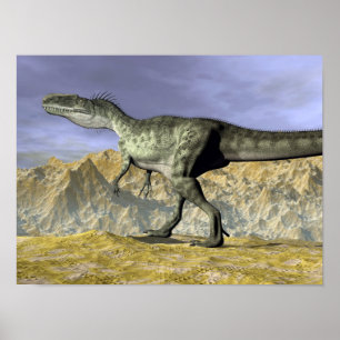 Monolophosaurusdinosaurier in der Wüste - 3D Poster