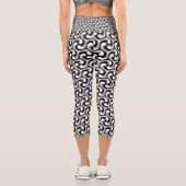 MonoMax Schwarz+Weiß Muster optische Swirl Capri Leggings (Rückseite)