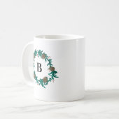 Monomgramm Weihnachtskronenmalerei Kaffeetasse (Vorderseite Links)