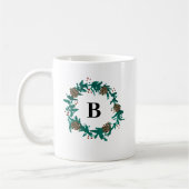 Monomgramm Weihnachtskronenmalerei Kaffeetasse (Links)