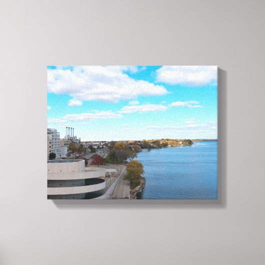 Mononasee und Downtown Madison Leinwanddruck (Vorderseite)
