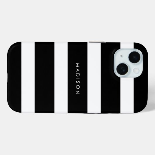 Monongram für moderne, breite schwarze und weiße S Case-Mate iPhone Hülle (Rückseite (Horizontal))