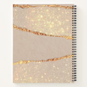 Monongramm aus beigem Goldagat Notizblock (Rückseite)