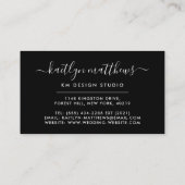 Monongramm für die abstrakten schwarzen und weißen visitenkarte (Rückseite)