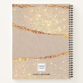 Monongramm-Note aus beigem Goldagat Notizblock (Rückseite)